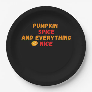Prato De Papel Pumpkin Spice E Tudo O Que É Bom Slogan Halloween
