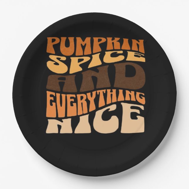 Prato De Papel Pumpkin Spice E Tudo O Que É Clássico (Frente)