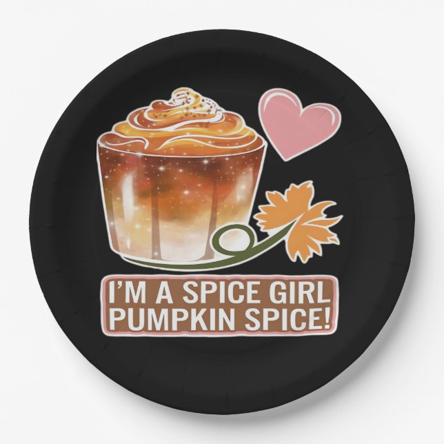 Prato De Papel Pumpkin Spice Girl Fall Sticker (Frente)