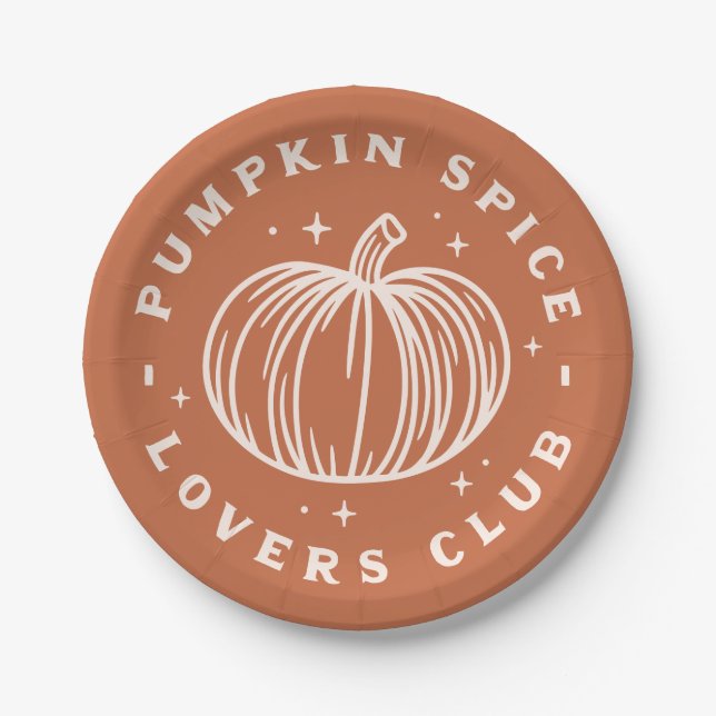 Prato De Papel Pumpkin Spice Lovers Club (Frente)