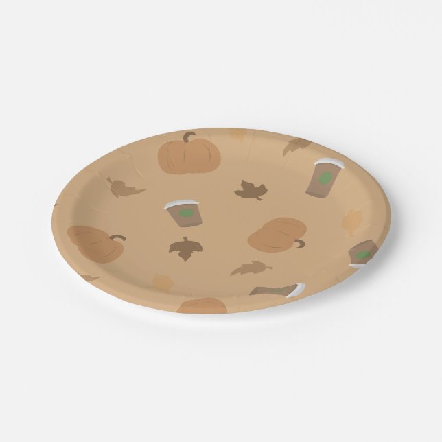 Prato De Papel Pumpkin Spice/Queda de Papel (Inclinado)