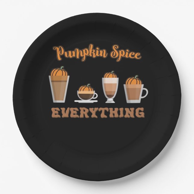 Prato De Papel Pumpkin Spice Tudo Coffee Essencial (Frente)