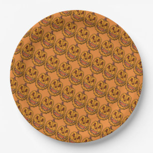 Prato De Papel Pumpkins assustador