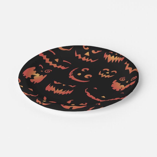 Prato De Papel Pumpkins Brilhando (Inclinado)