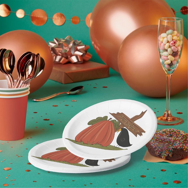 Prato De Papel Pumpkins E Blackbird (Criador carregado)