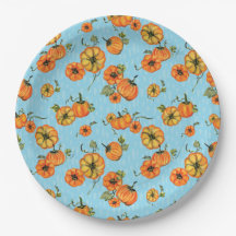 Pumpkins Laranja/Azul com Aquarela