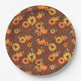 Prato De Papel Pumpkins Laranja/Ferrugem