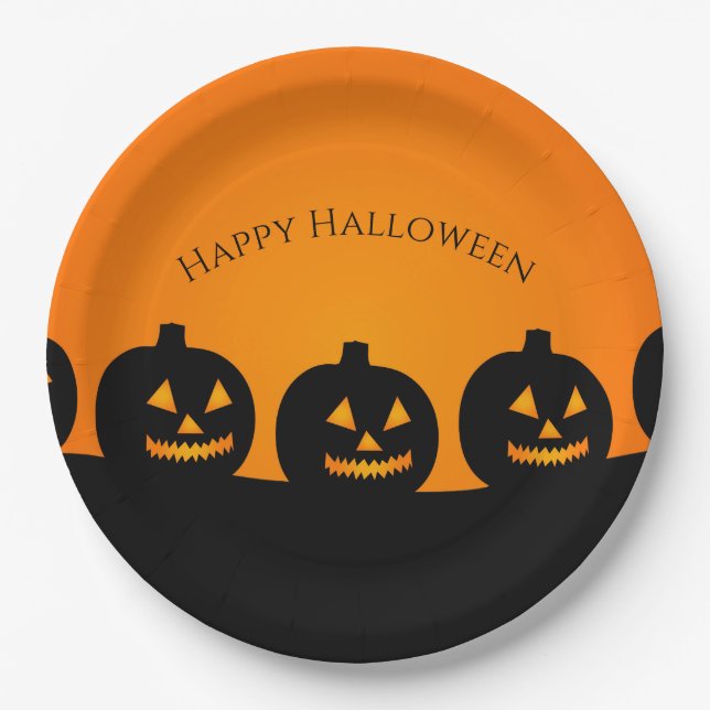 Prato De Papel Pumpkins Paper Plate (Frente)
