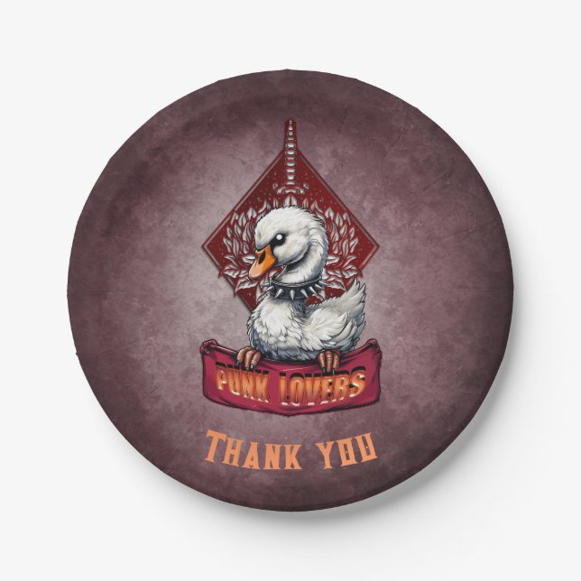 Prato De Papel Punk Swan: O rebelde preso. (Frente)