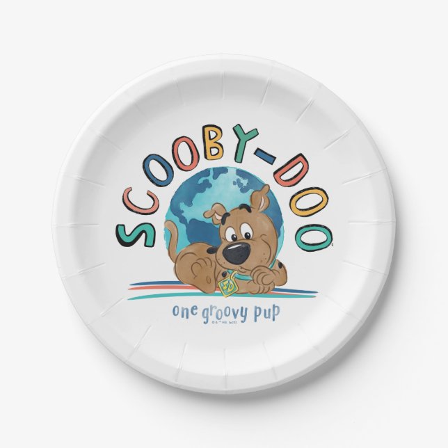 Prato De Papel Puppy Scooby-Doo "One Groovy Pup" (Frente)