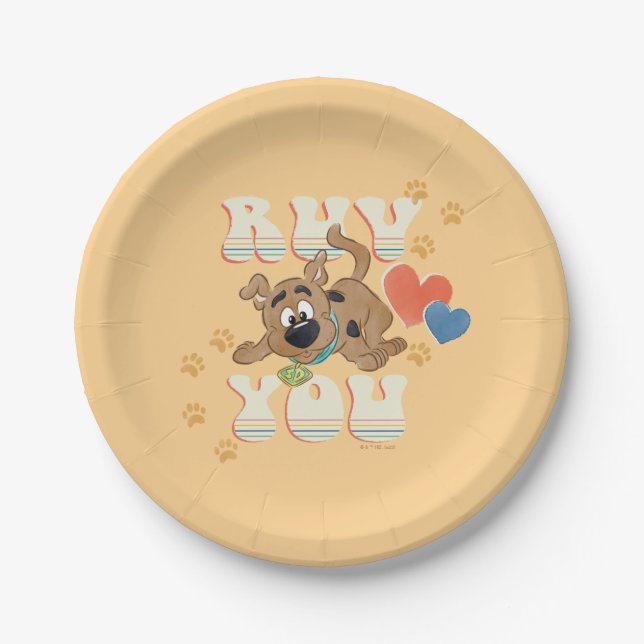 Prato De Papel Puppy Scooby-Doo "Ruv You" (Frente)