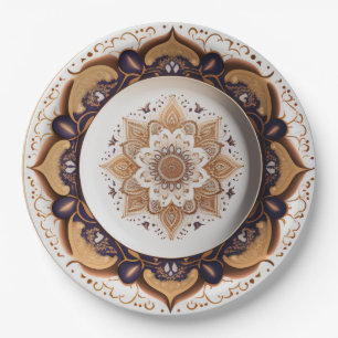 Prato De Papel Purple Boho Chic Porcelain China Design
