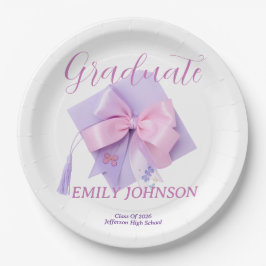 Prato De Papel Purple Cap Graduation Party Paper
