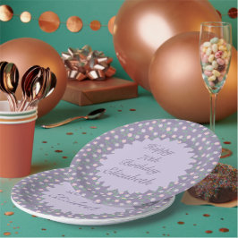 Prato De Papel Purple Floral Birthday