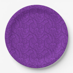 Prato De Papel Purple Paisley