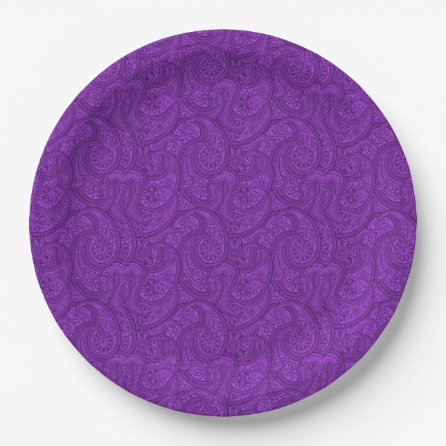 Prato De Papel Purple Paisley (Frente)