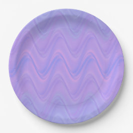 Prato De Papel Purple Pink Wavy Lines Pattern