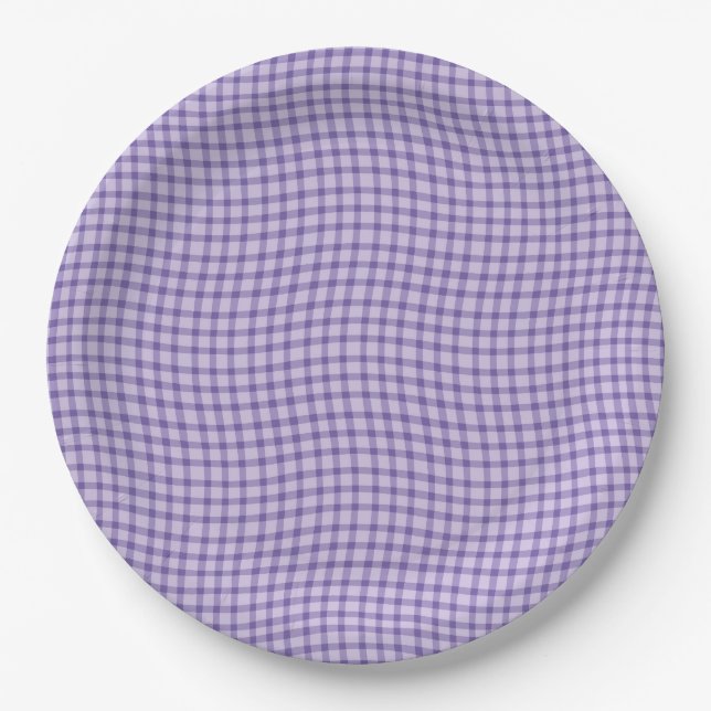 Prato De Papel Purple Plaid Checker Seamless Pattern (Frente)