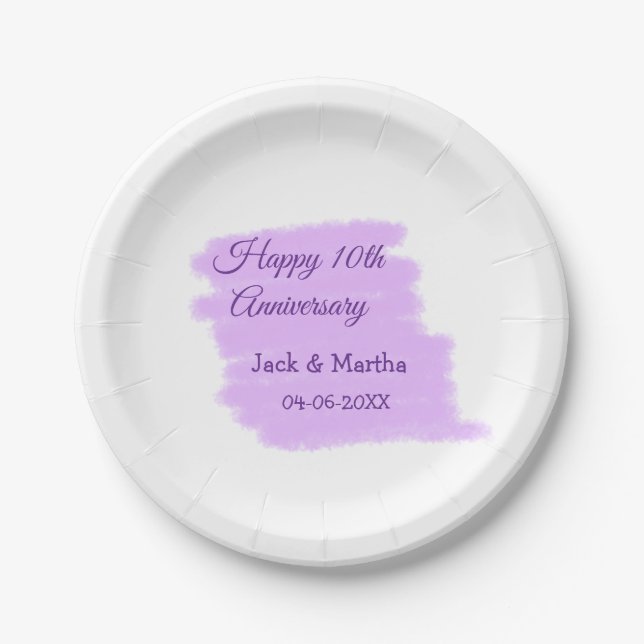 Prato De Papel Púrpura aquarela esplaquecer o 10º aniversário mod (Frente)
