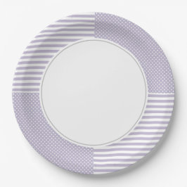Prato De Papel Púrpura e branca