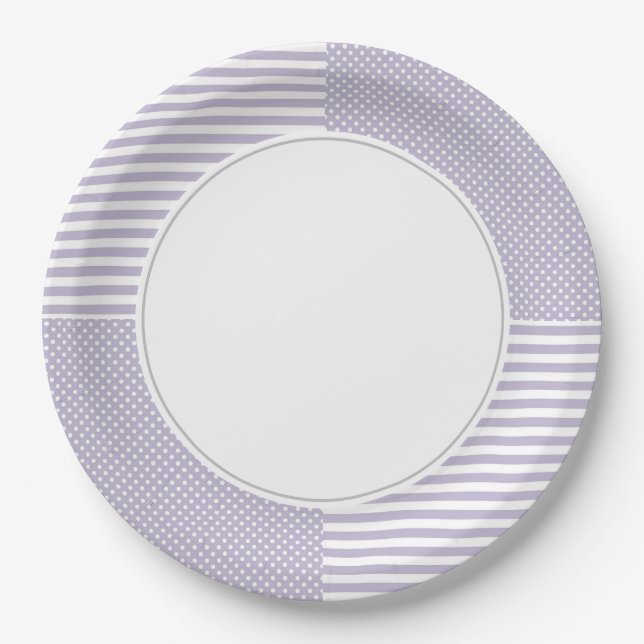 Prato De Papel Púrpura e branca (Frente)