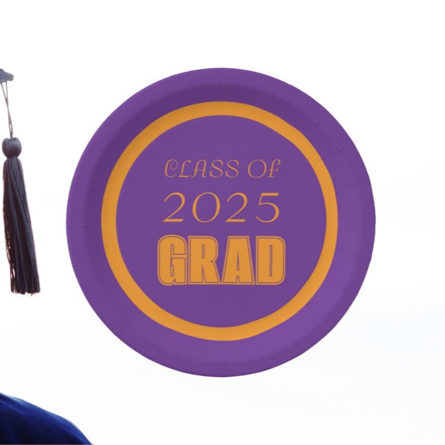 Prato De Papel Púrpura e laranja na Graduação de Cores Escolares (In Situ Graduation)