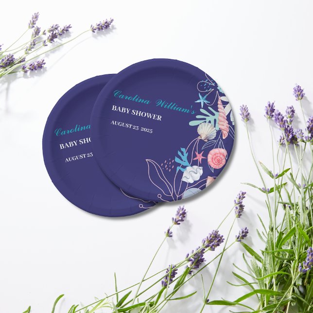 Prato De Papel Púrpura uma pérola sob o chá de fraldas do mar (Criador carregado)