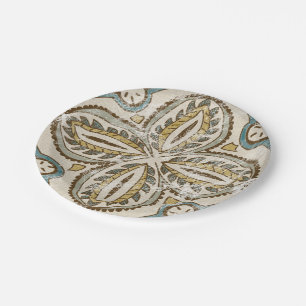 Prato De Papel Quadrado de Batik não embelezado III