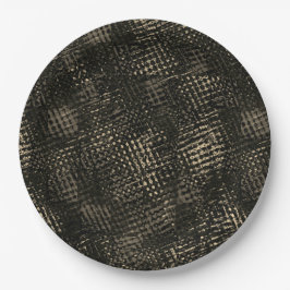 Prato De Papel Quadrados com arranhões cruzados ou cubos castanho