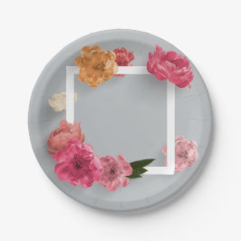 Prato De Papel Quadro da Flor