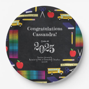 Prato De Papel Quadro de Graduação para Educação de Professores