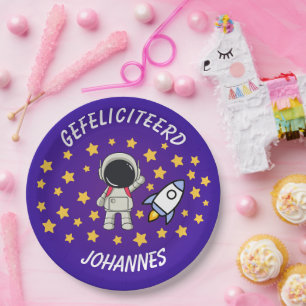 Prato De Papel Quadro Espacial Infantil Personalizado -