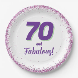 Prato De Papel Qualquer Festa de aniversário de 70 de idade