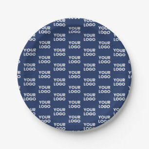 Prato De Papel Qualquer imagem ou logotipo comercial editável Mar