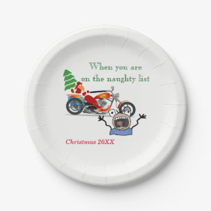 Prato De Papel Quando estiver na lista travessa de Papais noeis