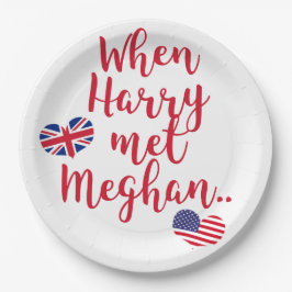 Prato De Papel Quando Harry conheceu Meghan | Casamento Real Dive
