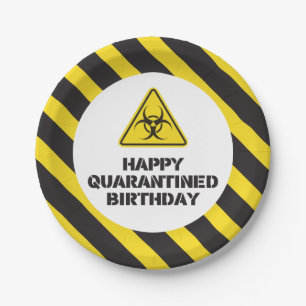 Prato De Papel Quarantine Birthday Plates