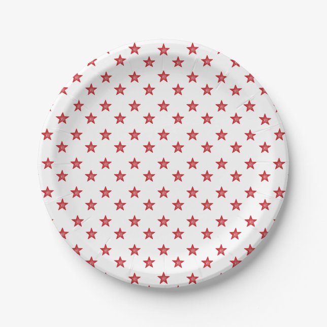 Prato De Papel Quarto de julho Estrelas de Livro Branco (Frente)