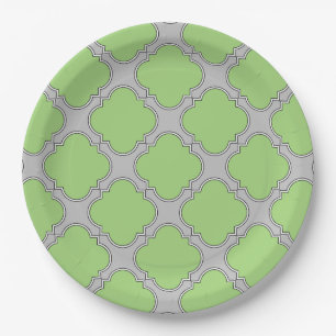 Prato De Papel Quatrefoil Verde