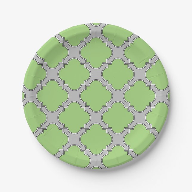 Prato De Papel Quatrefoil Verde (Frente)
