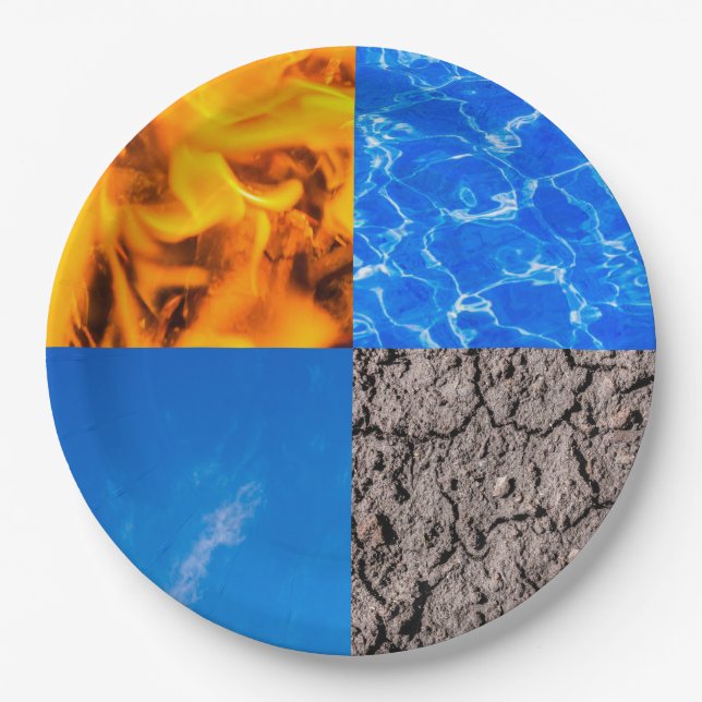 Prato De Papel Quatro elementos (Frente)