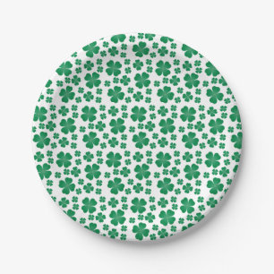 Prato De Papel Quatro Folhas de Pele Verde