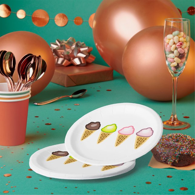 Prato De Papel Quatro Sorvetes (Criador carregado)