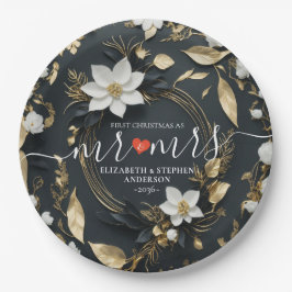 Prato De Papel Que A Aventura Comece Um Casamento Dourado Azul De