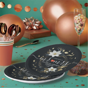 Prato De Papel Que A Aventura Comece Um Casamento Dourado Azul De