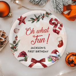 Prato De Papel Que bela Festa de aniversário de Natal