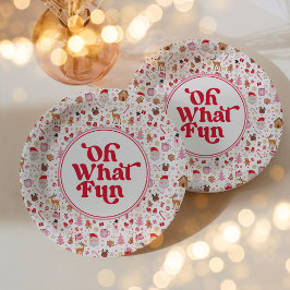 Prato De Papel Que Festa de aniversário de Natal Rosa Vermelha Di