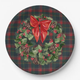 Prato De Papel Quebec Provincial Tartan Wreath Natal