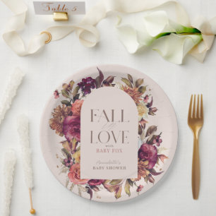 Prato De Papel Queda no amor Outono Arco da Terra Rosa Chá de fra