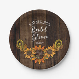 Prato De Papel Queda russa | Outono Chá de panela de girassóis